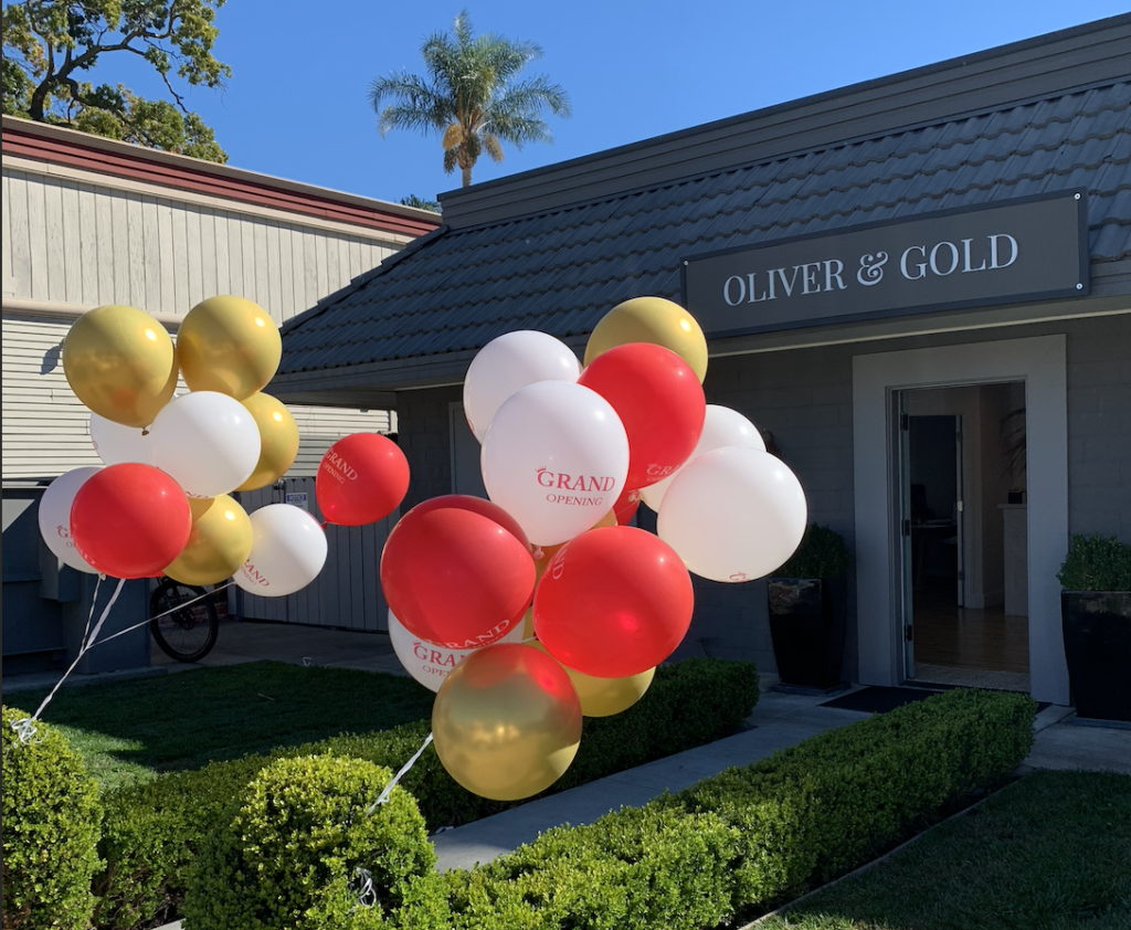 Oliver and Gold store entrance grand opening